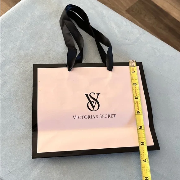 Victoria's Secret Light Pink and Black Small Shopping Bag - Picture 3 of 5